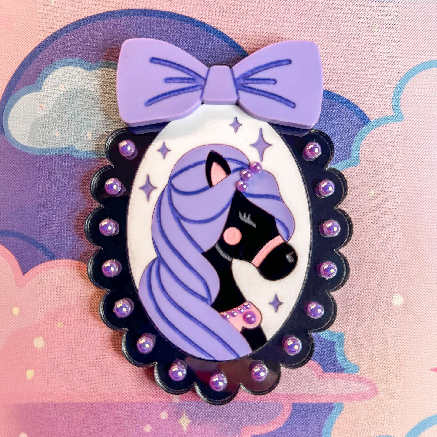 Babette the Midnight Pony Brooch