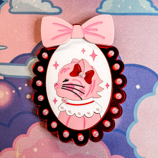 Daphne the Pink Kitty Brooch