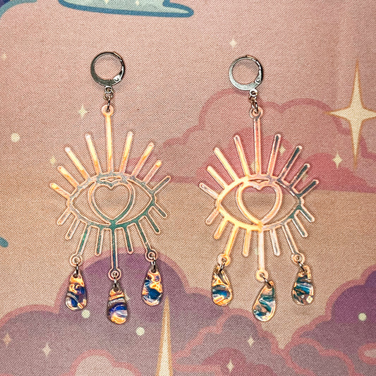 Cosmic Eye Statement Earrings (Iridescent)