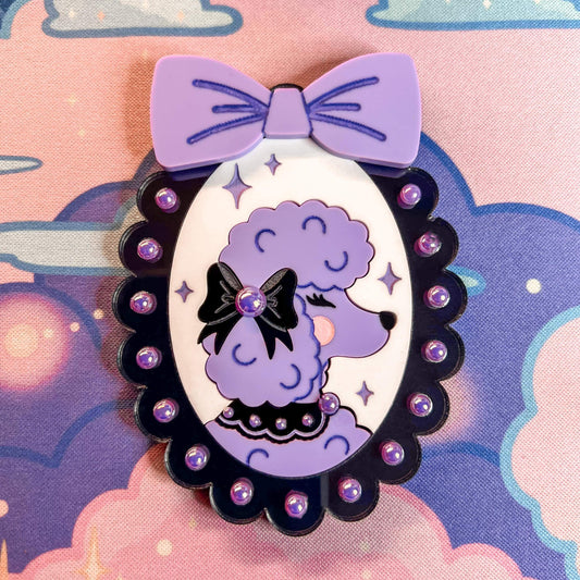 Genevieve the Lavender Poodle Brooch