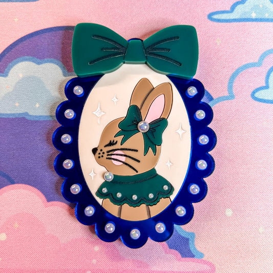 Rosalie the Chocolate Bunny Brooch