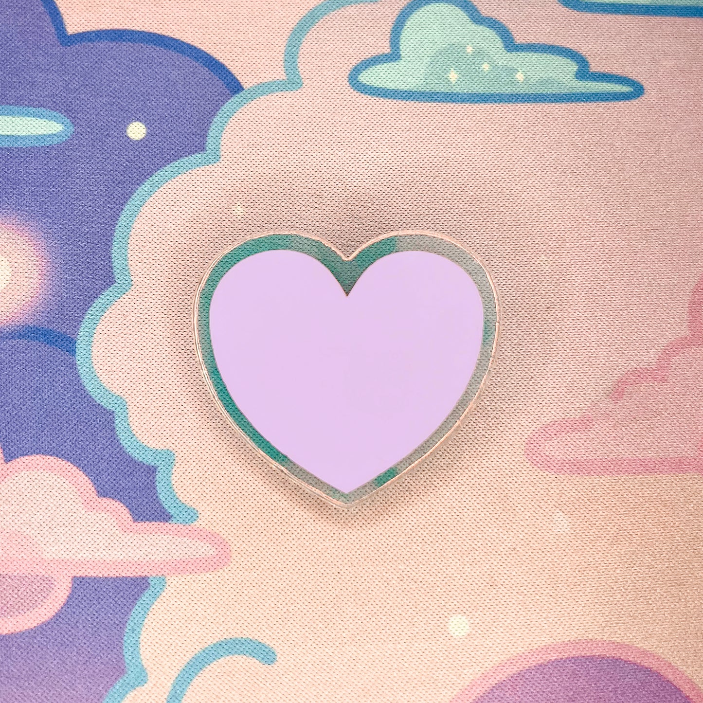 Pastel Lavender and Iridescent Acrylic Heart Pin